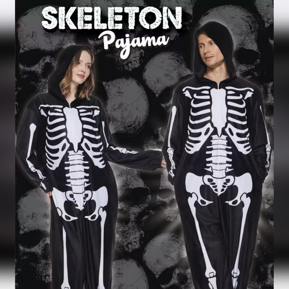 New Without Tags Black and White Skeleton Pajama Onesie